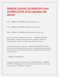 Traffic Signal Technician Level II: IMSA Level II Chapter 1 Questions and Answers