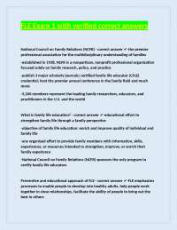 Family Life Education (FLE) Exam 1: Comprehensive Study Guide with Verified Answers
