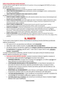 Appunti di metodi e didattica degli sport natatori