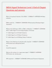 IMSA Signal Technician Level 1 End of Chapter Questions and Answers