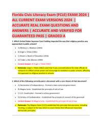 Florida Civic Literacy Exam (FCLE) 2024: Practice Questions and Answers
