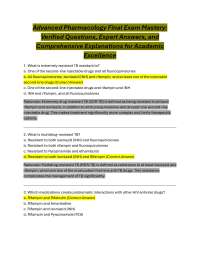 Pharmacology Final Exam Mastery: Verified Questions & Answers