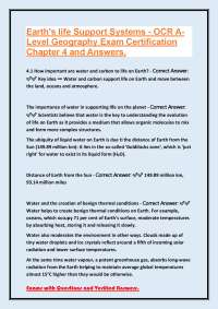 Earth's Life Support Systems: Water and Carbon Cycles