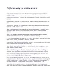 Right-of-Way Pesticide Exam: Questions and Answers
