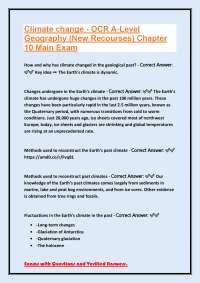 Climate Change: OCR A-Level Geography Exam Questions & Answers