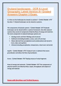 Dryland Landscapes: A-Level Geography Exam Questions and Answers