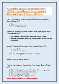 OCR A-Level Geography Chapter 1, 2, and 5 Exam Questions and Answers