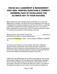 SNCOA DLC: Leadership & Management - 2025 Real Verified Questions & Correct Answers