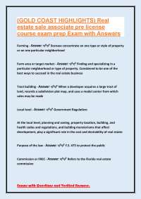Florida Real Estate Sales Associate Exam Prep: Questions & Answers