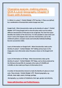 OCR A-Level Geography Chapter 5: Understanding Place - Exam Questions and Answers