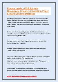Human rights - OCR A-Level Geography Chapter 8 Question Paper & Mark Scheme (Merged)