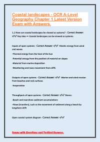 Coastal Landscapes - OCR A-Level Geography Chapter 1: Exam Questions and Answers
