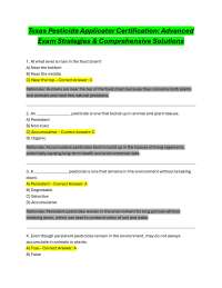 Texas Pesticide Applicator Certification: Advanced Exam Strategies