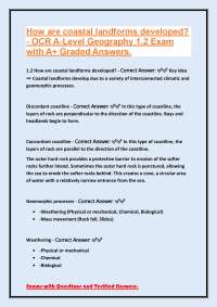 Coastal Landforms Development: A-Level Geography Exam Questions and Answers