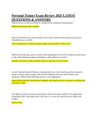 Personal Trainer Exam Review 2025: Questions & Answers
