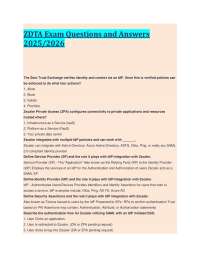 ZDTA Exam Questions and Answers 2025/2026