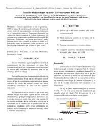 Resistencias en Serie, Ley de Voltajes de Kirchoff y Divisor de Tensión