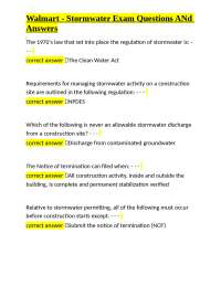 Stormwater Management Exam Questions and Answers for Construction Sites