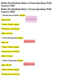 Relias Dysrhythmia Basic A Exam Questions With Answers 2025