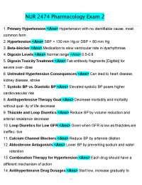 Pharmacology Exam 2: Questions and Answers for NUR 2474