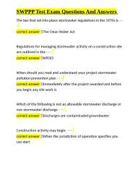 SWPPP Test Exam Questions and Answers: A Comprehensive Guide to Stormwater Management