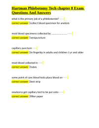 Hartman Phlebotomy Tech chapter 8 Exam Questions And Answers