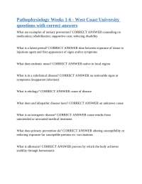 Pathophysiology Weeks 1-6: Questions and Answers - West Coast University