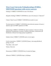 Pathophysiology Midterm Questions and Answers