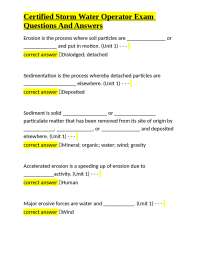 Storm Water Operator Exam: Erosion & Sedimentation Control Q&A