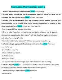Pharmacology Exam 2: Questions and Answers