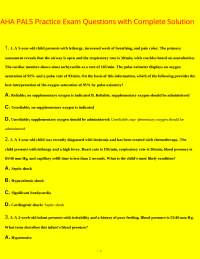AHA PALS Practice Exam Questions with Complete Solutions