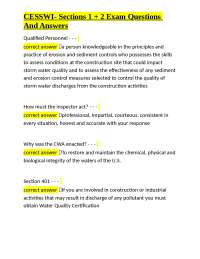CESSWI Sections 1 & 2 Exam: Erosion & Sediment Control Guide