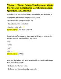 Walmart & Sam's Club Safety, Employment, Waste & Stormwater Compliance Exam Q&A