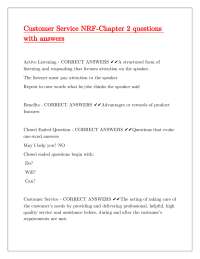 Customer Service NRF-Chapter 2: Questions and Answers