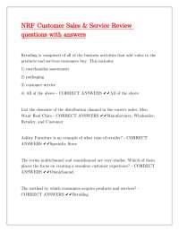 Retailing Fundamentals: Questions and Answers for Customer Sales & Service Review