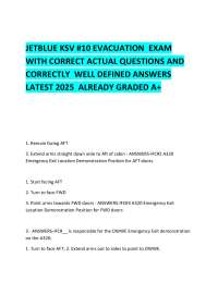 JetBlue KSV #10 Evacuation Exam: Questions and Answers