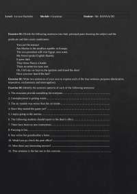 Grammar Exercises for First Year Bachelor Students