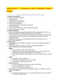 Pediatric Exam 1 Notes: Growth & Development of the Newborn & Infant