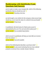 QuickBooks Exam Questions and Answers