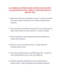 California Contractors License Exam: 2025 Questions and Answers