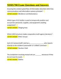 NIMS/700 Exam Questions and Answers: A Comprehensive Guide to Incident Management
