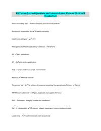BRT exam | Actual Questions and Answers Latest Updated 2024/2025 (Graded A+)