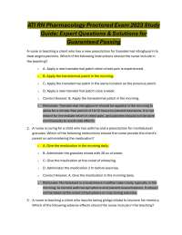 Nursing Pharmacology Exam Study Guide: Practice Questions and Solutions