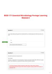 BIOD 171 Essential Microbiology Portage Learning Module 6 Exam Questions and Answers
