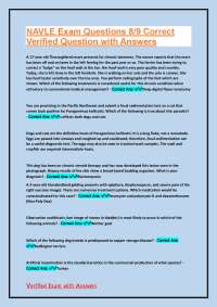 NAVLE Exam Questions 8/9 Correct Verified Question with Answers