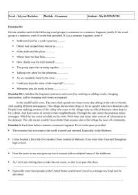 Grammar Exercises for First Year Bachelor Students
