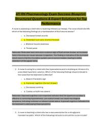 A.T.I RN Pharmacology Exam Success Blueprint:  Structured Questions & Expert Solutions