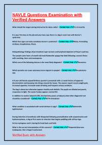 NAVLE Questions Examination with Verified Answers