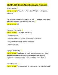 FEMA 800 Exam Questions and Answers: A Guide to Disaster Preparedness and Response