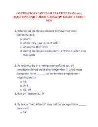 Contractors Law Exam Questions and Answers